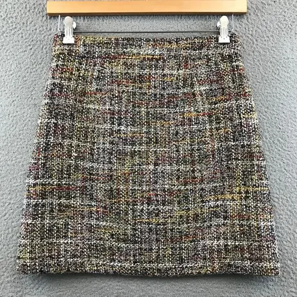 New Loft Tweed Pocket Skirt Plaid‎ Mini size 2 - Picture 2 of 12